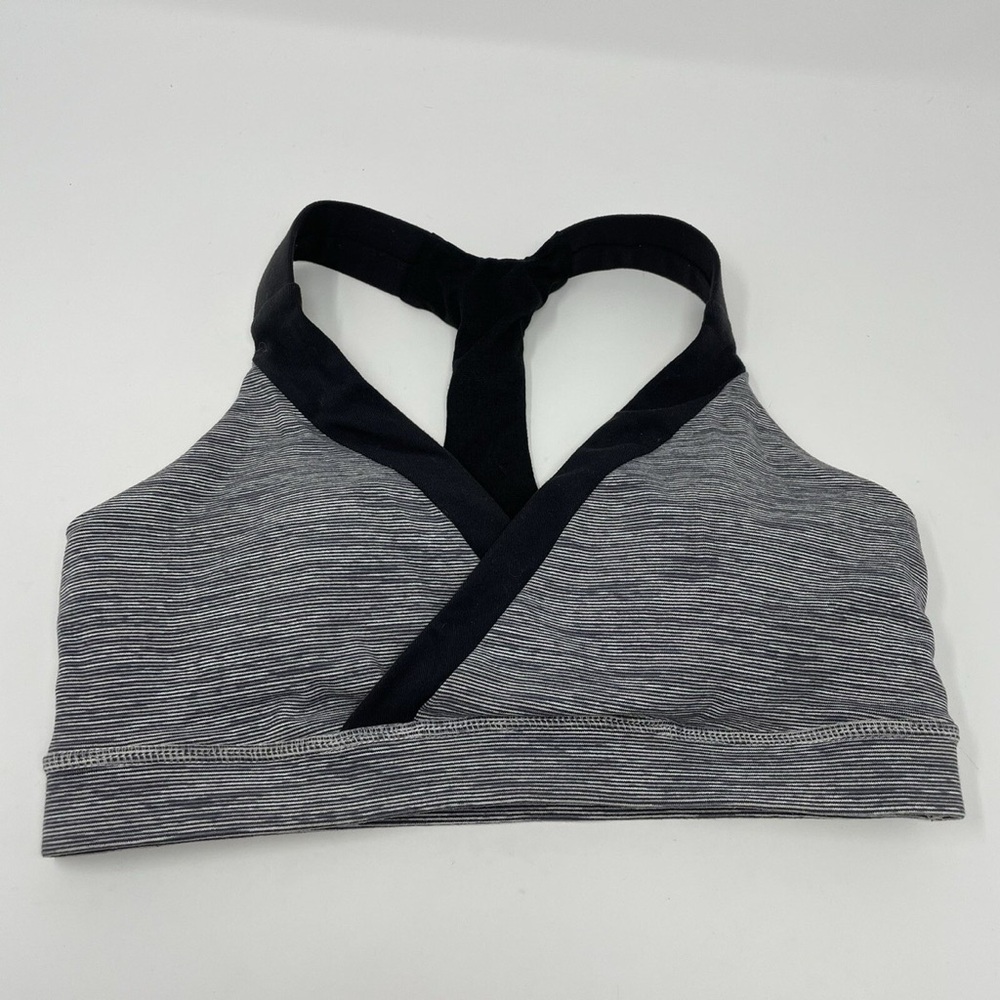 Lululemon Athletica Black and Gray Sports Bra Size 8